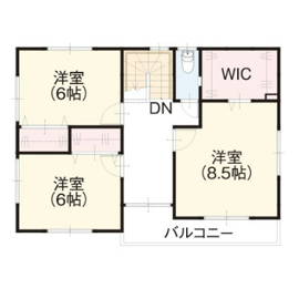 新潟市東区船江町 パパまるハウスモデルハウス「白を基調とした優しいデザインの家」の間取り図(2階)